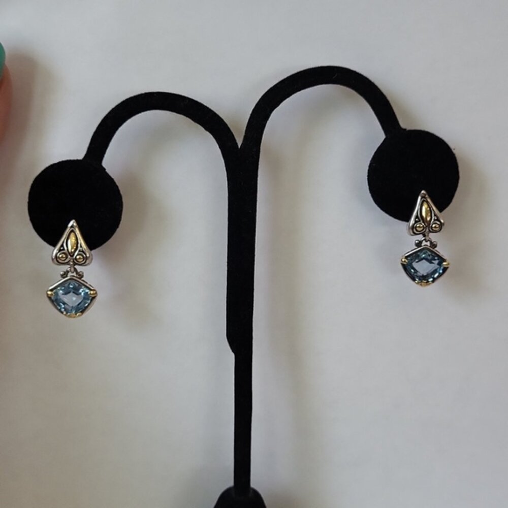 John Hardy Blue Topaz Earrings - Picture 2 of 9